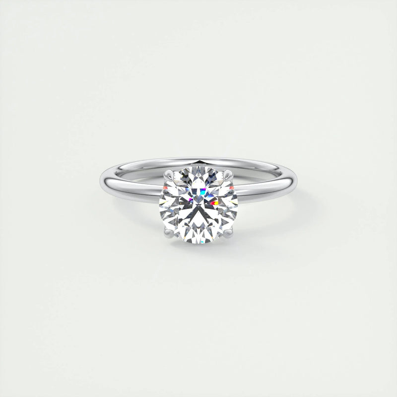 2.18 Ct Round Floral Solitaire Diamond Engagement Ring