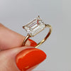 2.0 Ct  Emerald Cut Moissanite Solitaire Diamond Engagement Ring