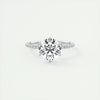 2.0 Ct  Round Cut Pave Moissanite  Diamond Engagement Ring