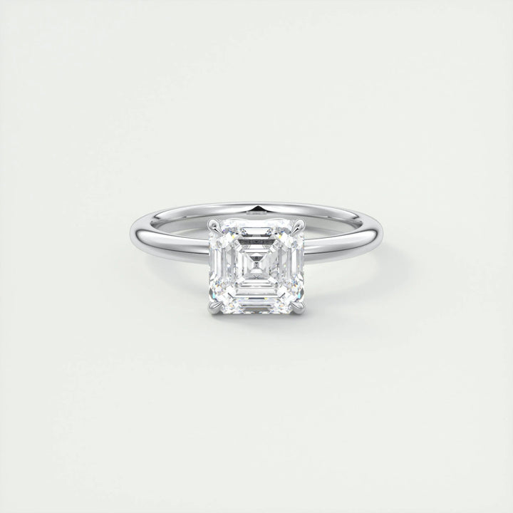 2.0 Ct Asscher Solitaire Moissanite Diamond Engagement Ring