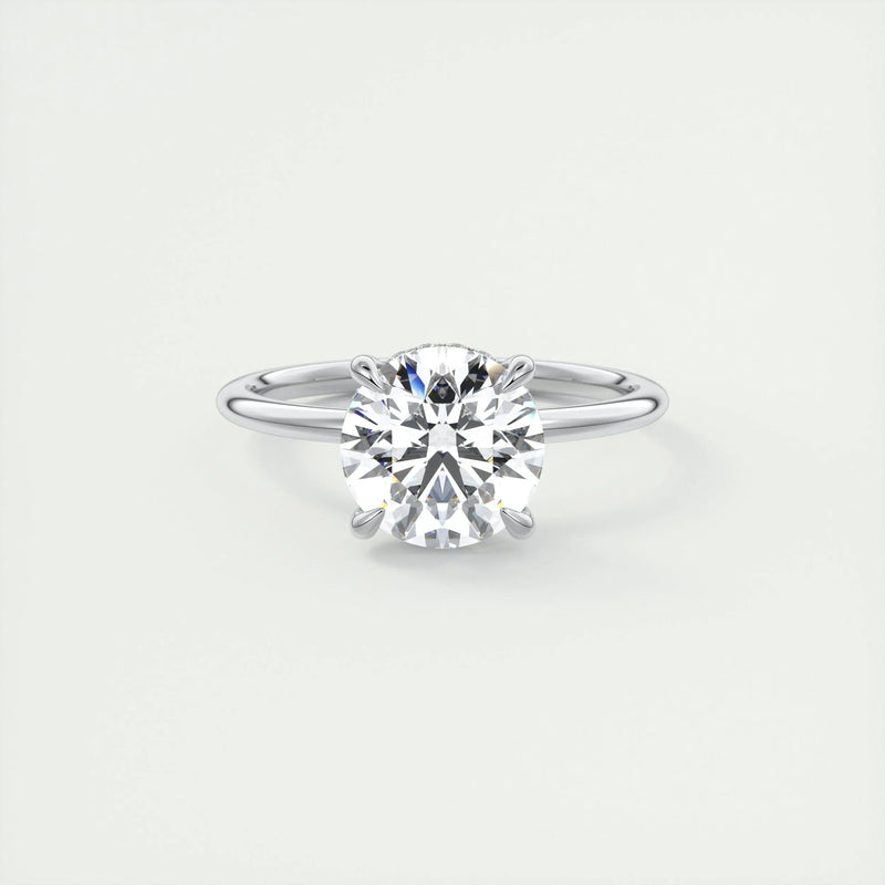 2.55 Ct Round Hidden Halo Moissanite Diamond Engagement Ring
