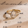 1.50-3.50 CT Pear CVD Diamond Halo Pave Setting Engagement Ring