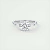 3.2 Ct Cushion Baguette Three Stone Moissanite Diamond Engagement Ring