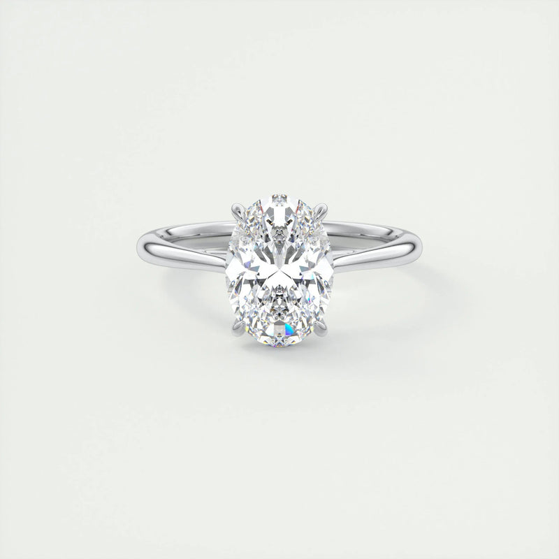 2.0 Ct Oval Cathedral Solitaire Moissanite Diamond Engagement Ring
