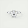 2.1 Ct Round East West Half Bezel Solitaire Moissanite Diamond Engagement Ring