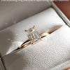 1.5-3.5 CT Emerald CVD Diamond Solitaire Engagement Ring