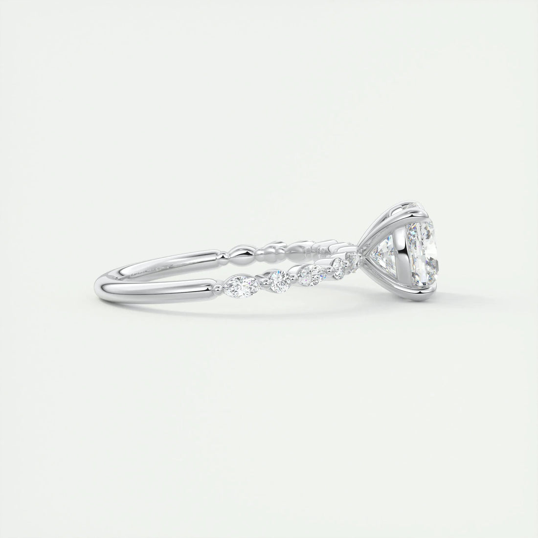 2.35 Ct Round Solitaire with Bubble Moissanite Diamond Engagement Ring