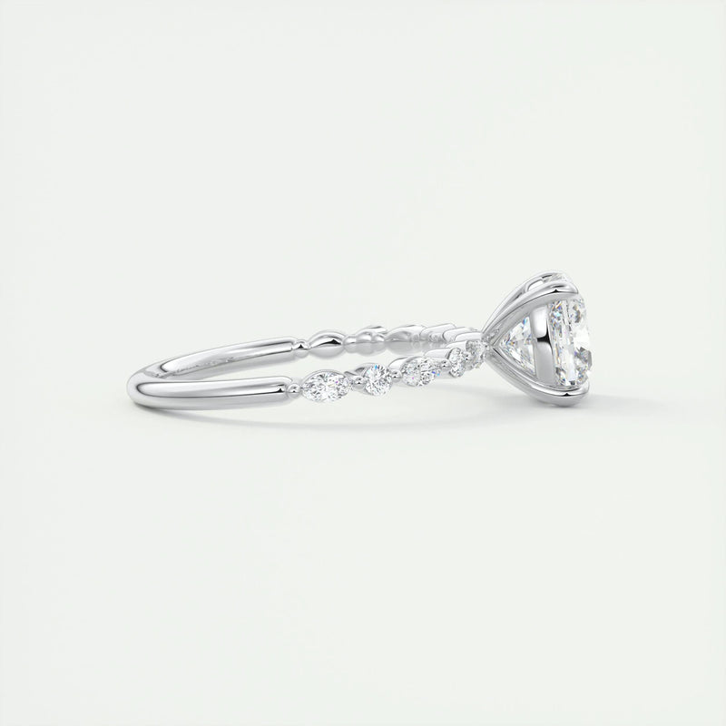 2.35 Ct Round Solitaire with Bubble Moissanite Diamond Engagement Ring