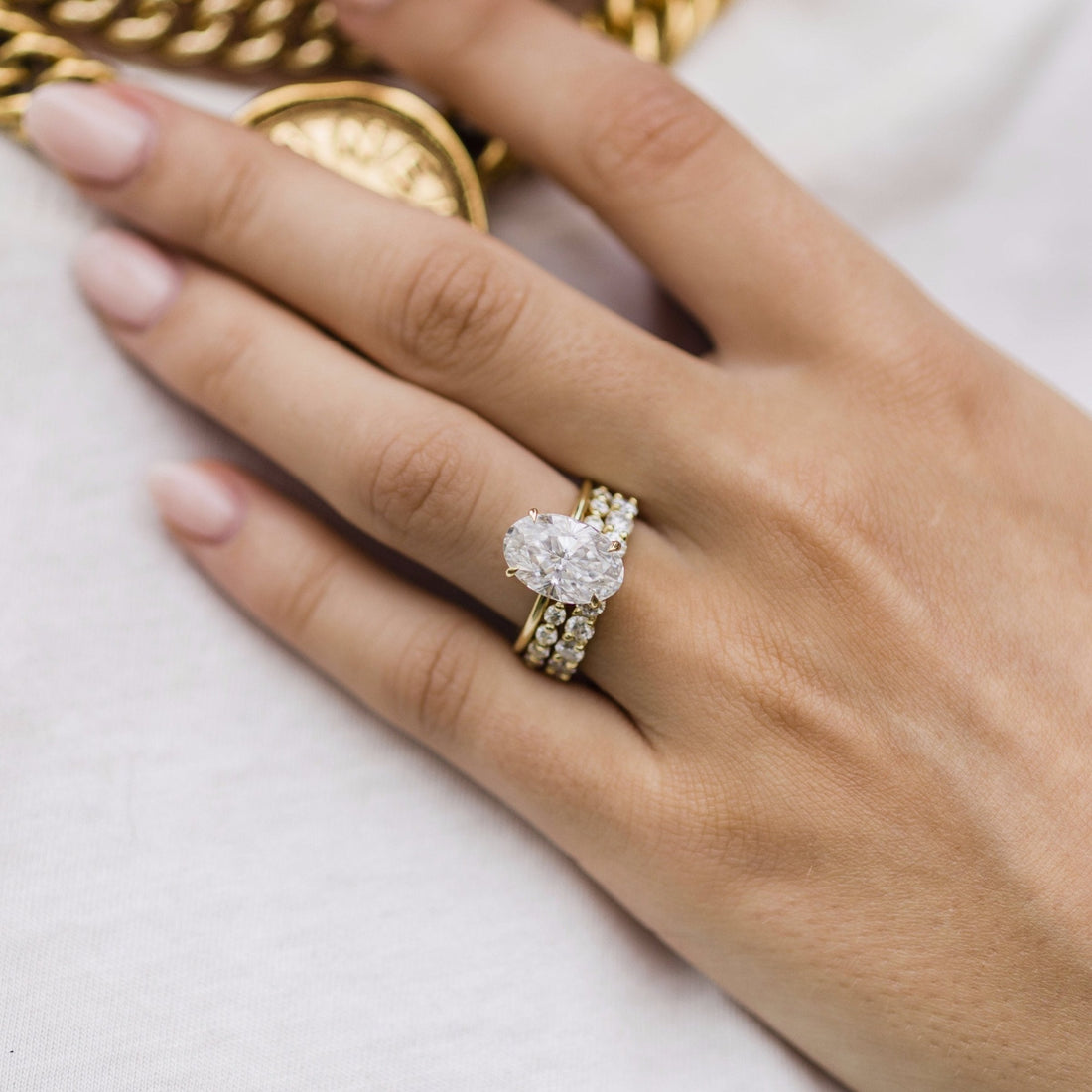 6.70CT Oval Moissanite Solitaire Engagement Ring