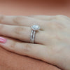 1.0CT Cushion Cut Moissanite Halo Bridal Ring Set