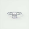 2.0 Ct Cushion Solitaire With Hidden Halo Moissanite Diamond Engagement Ring
