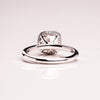1.15 - 3.15 CT Cushion  CVD Diamond Bezel Hidden Halo Engagement Ring