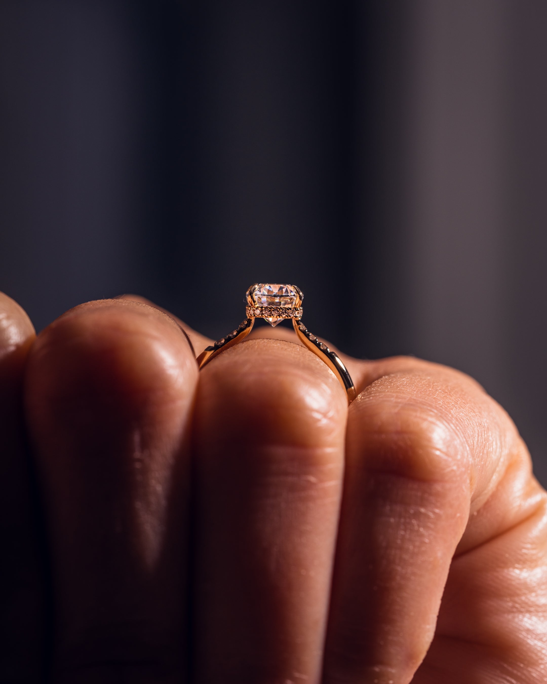 1.49-3.49 CT Cushion CVD Diamond Hidden Halo Engagement Ring