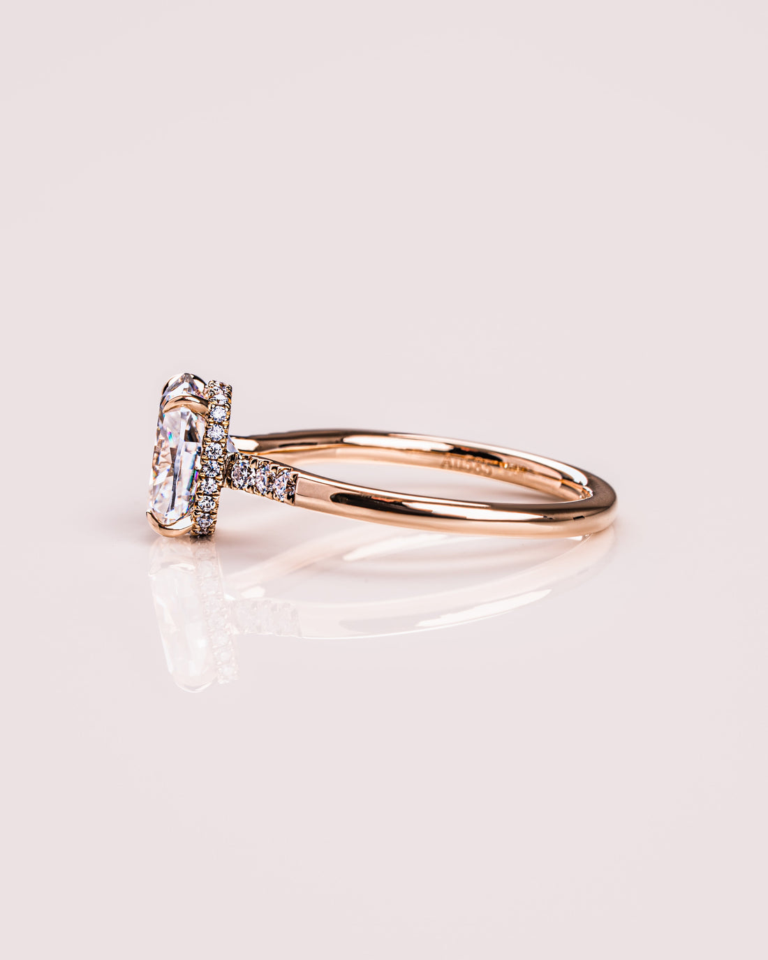 1.49-3.49 CT Cushion CVD Diamond Hidden Halo Engagement Ring