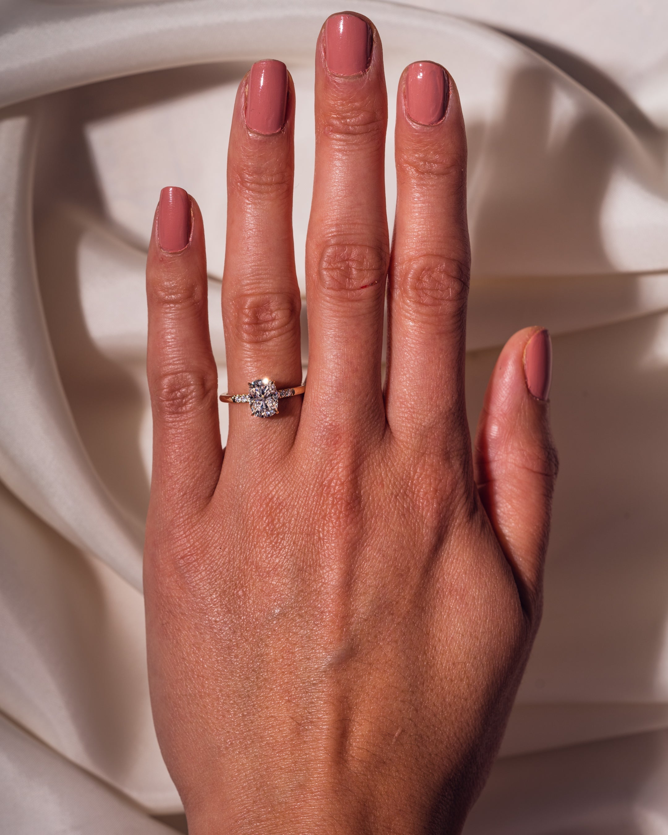 1.49-3.49 CT Cushion CVD Diamond Hidden Halo Engagement Ring