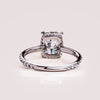 0.96-3.0 CT Cushion  CVD Diamond Hidden Halo Pave Setting Engagement Ring