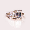 2.25 CT Emerald & Pear E/VS2 CVD Diamond Two Stone Engagement Ring