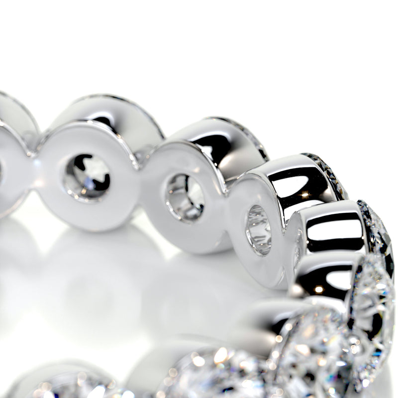 Bubble Round Moissanite Half Eternity Wedding Band