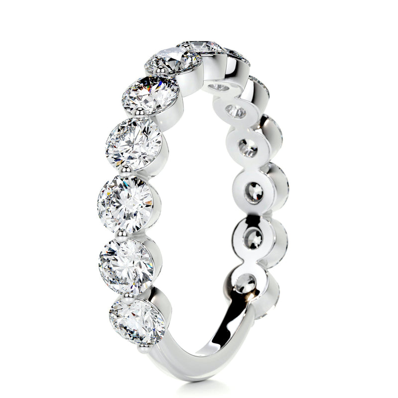 Bubble Round Moissanite Half Eternity Wedding Band