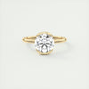 2CT Round Cut Moissanite Half Bezel Solitaire Engagement Ring
