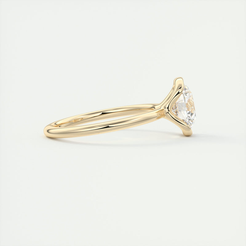 2CT Round Cut Moissanite Half Bezel Solitaire Engagement Ring