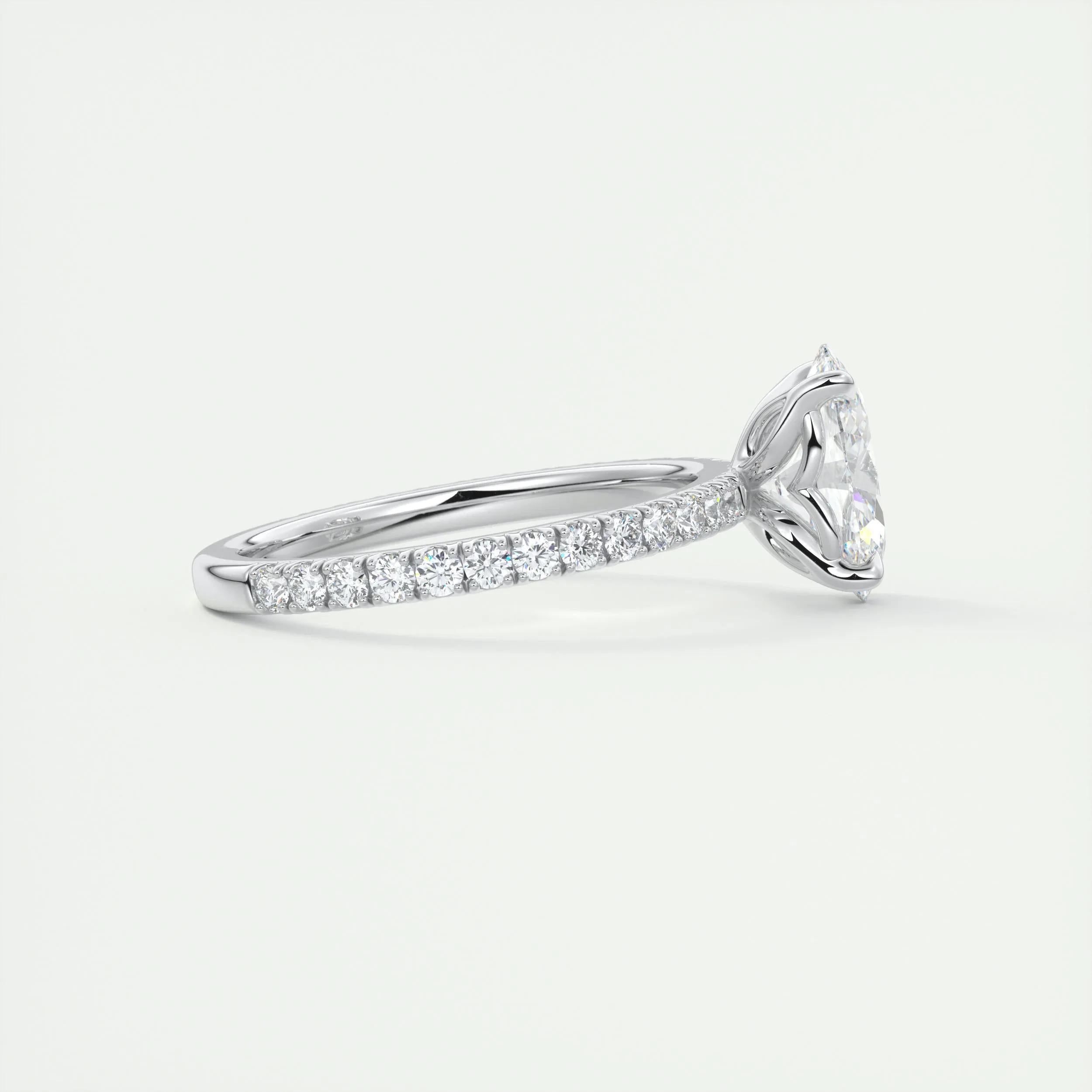 2.4 Ct Oval Pavé Moissanite  Diamond  Engagement Ring