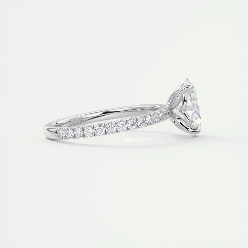 2.4 Ct Oval Pavé Moissanite  Diamond  Engagement Ring