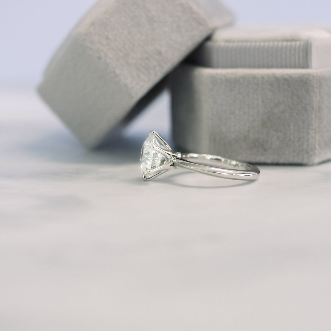 2.50ct Round Moissanite Solitaire Engagement Ring