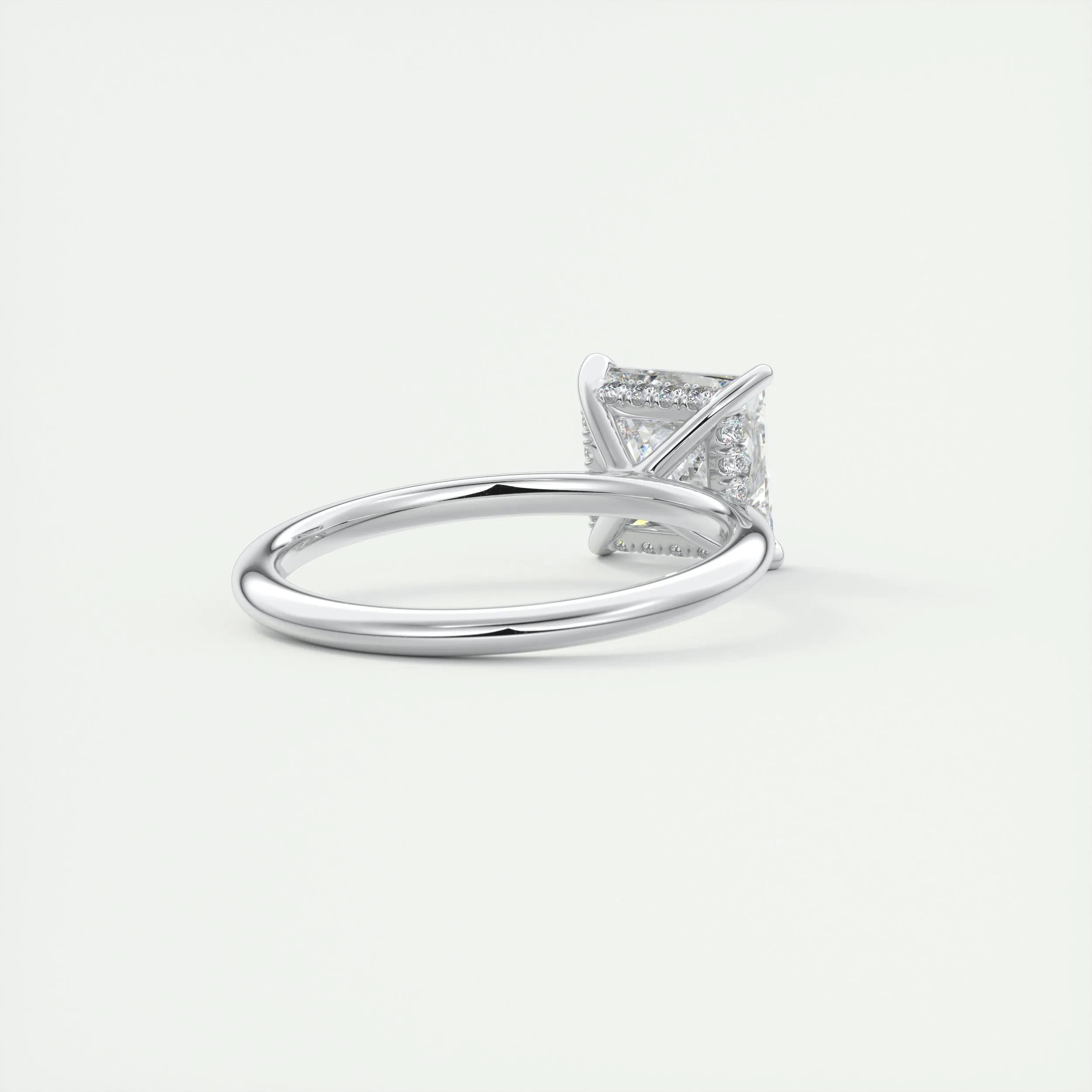 2.5 Ct Princess solitaire with Hidden Halo Moissanite Diamond Engagement Ring