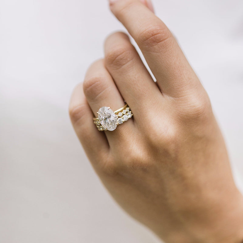 6.70CT Oval Moissanite Solitaire Engagement Ring