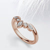 Marquise & Round Cut Moissanite Curved Diamond Wedding Band