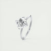 2.0 Ct Asscher Solitaire Moissanite Diamond  Engagement Ring