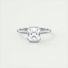 2.0 Ct Cushion East West Half Bezel Solitaire Moissanite Engagement Ring