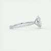 2.0 Ct  Oval Cut Moissanite Pave Diamond Engagement Ring