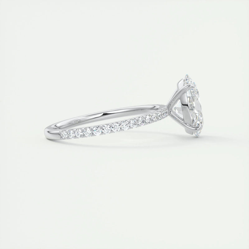 2.0 Ct  Oval Cut Moissanite Pave Diamond Engagement Ring