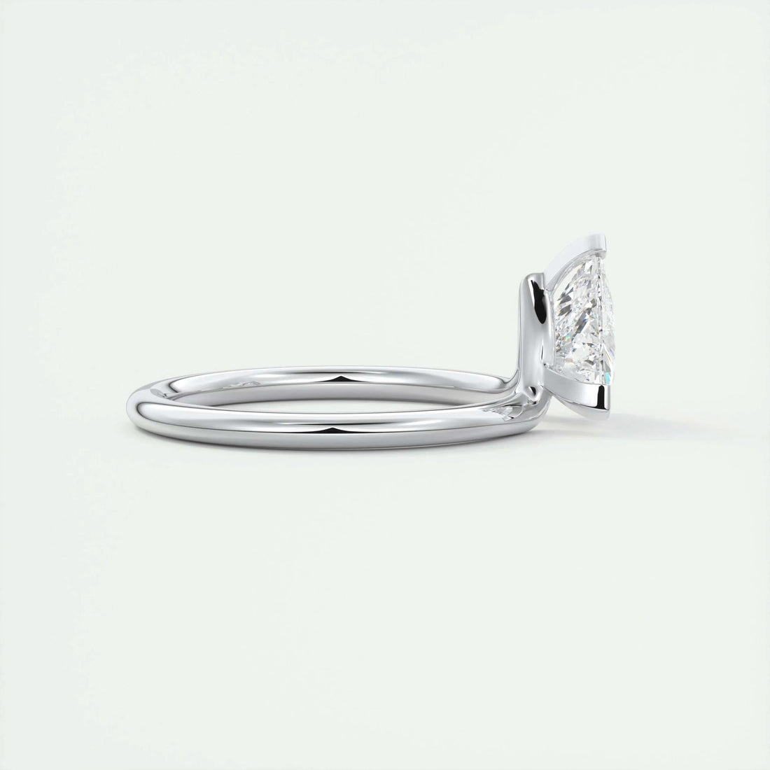 2.1 Ct Trillion Cantilever Solitaire Moissanite Engagement Ring