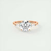 2.3 Ct Round Baguette Three Stone Moissanite Diamond Engagement Ring