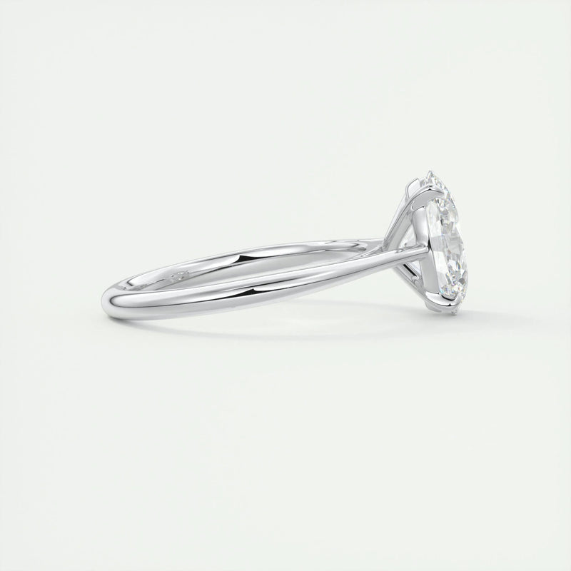 2.0 Ct Oval Cathedral Solitaire Moissanite Diamond Engagement Ring