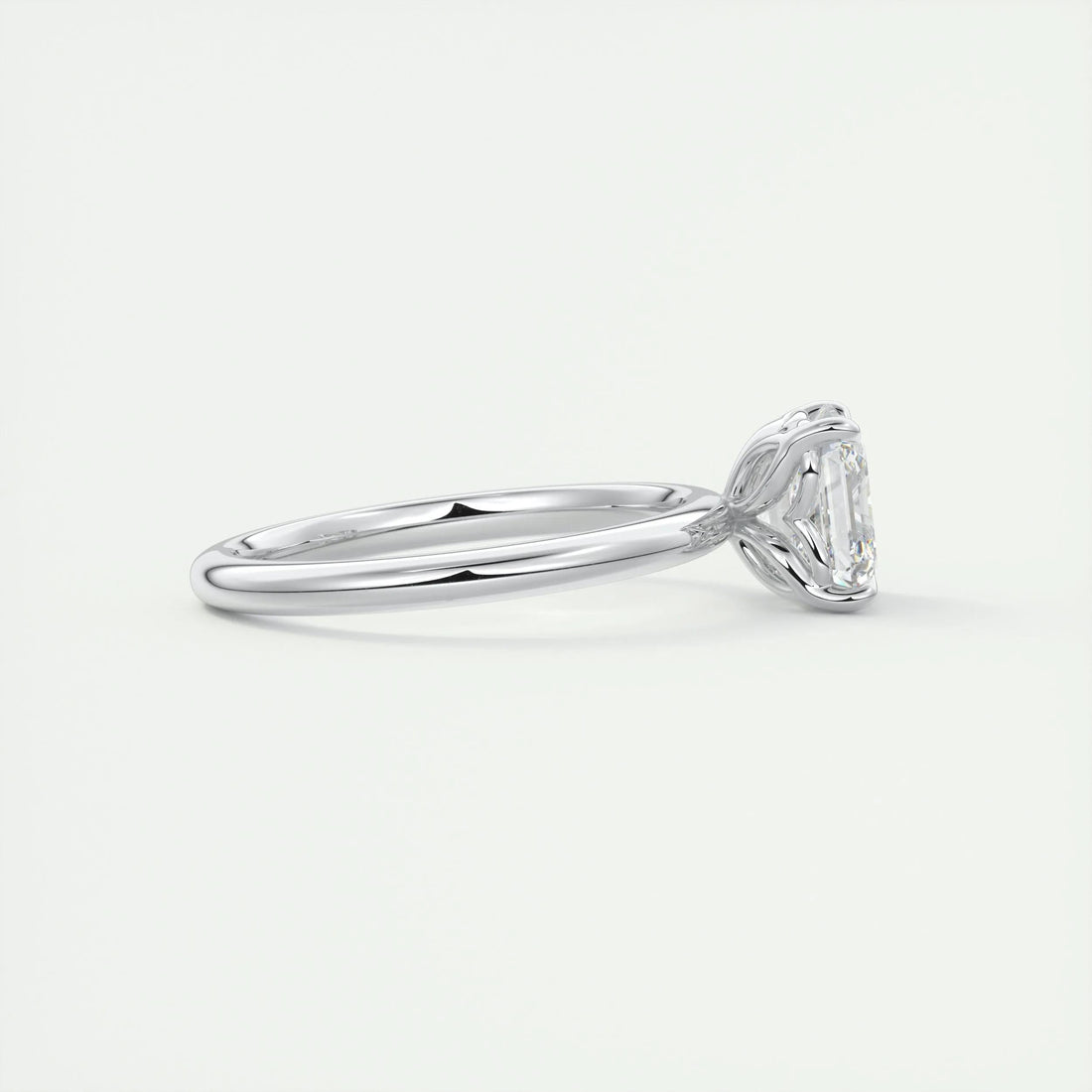 2.0 Ct Asscher Solitaire Moissanite Diamond Engagement Ring