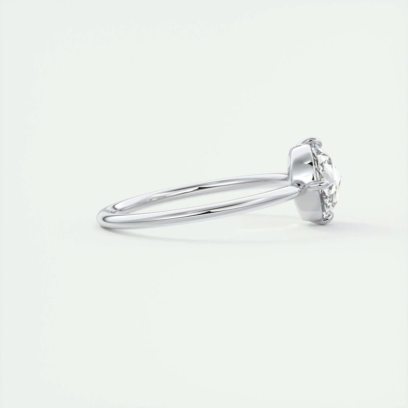 2.15 Ct Rose Cut Solitaire Full Bezel Moissanite Diamond Engagement Ring