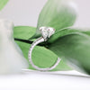 2.0CT Round Moissanite Solitaire Pave Setting Engagement Ring