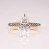 1.0 - 2.50 CT Pear CVD Diamond Hidden Halo Pave Setting Engagement Ring