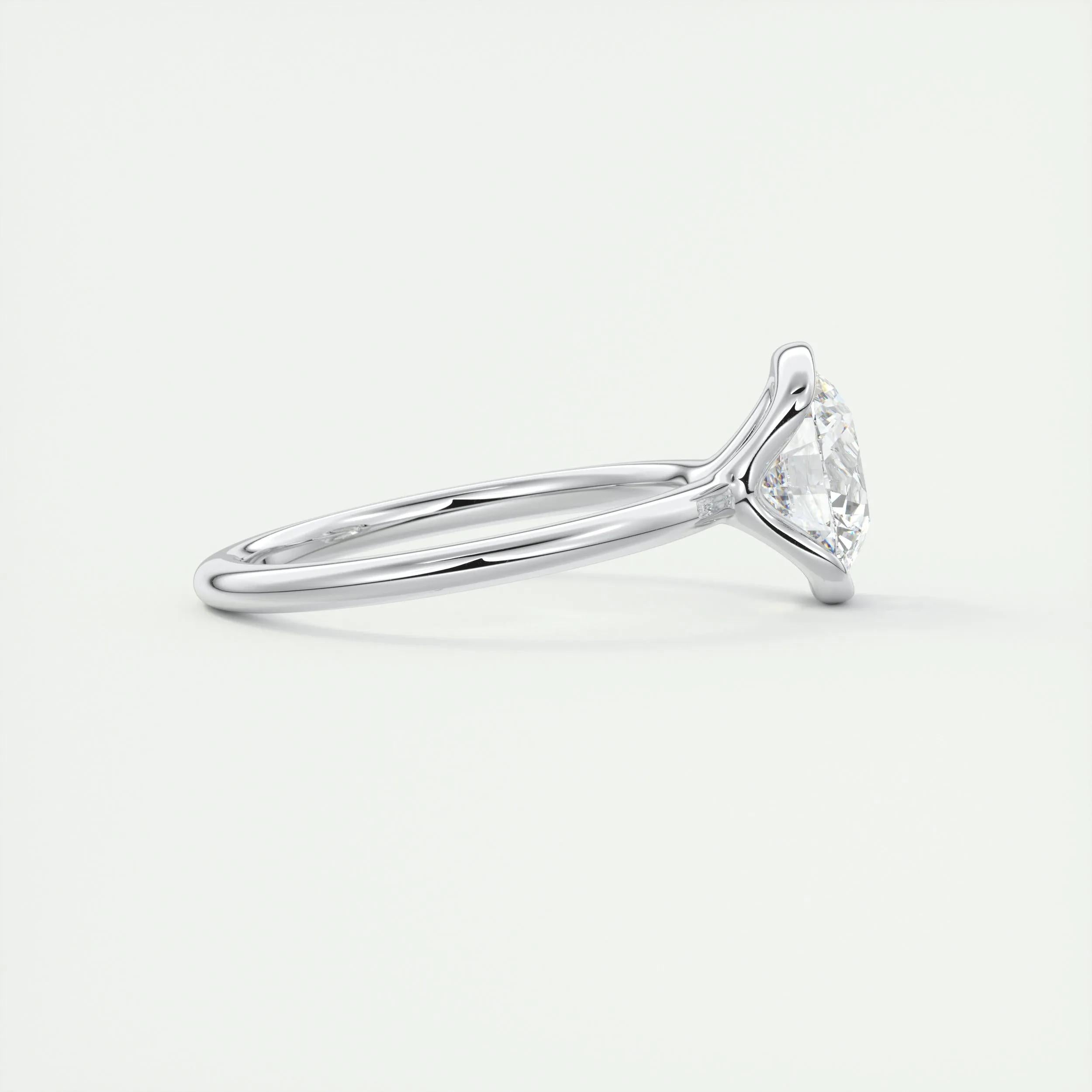 2.1 Ct Round East West Half Bezel Solitaire Moissanite Diamond Engagement Ring