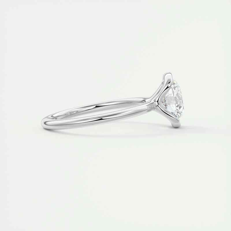 2.1 Ct Round East West Half Bezel Solitaire Moissanite Diamond Engagement Ring