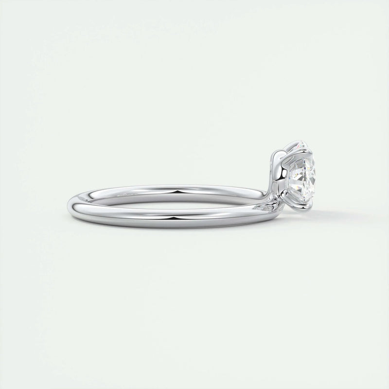 2.0 Ct Oval East West Cantilever Solitaire Moissanite Engagement Ring
