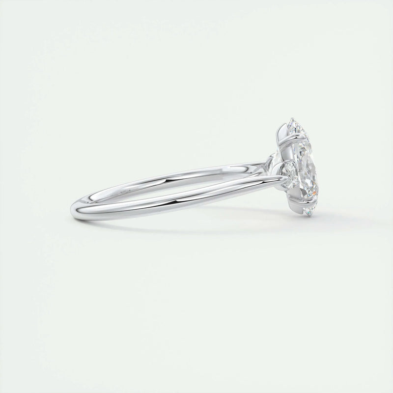 2.2 Ct Oval Three Stone Moissanite Diamond Engagement Ring