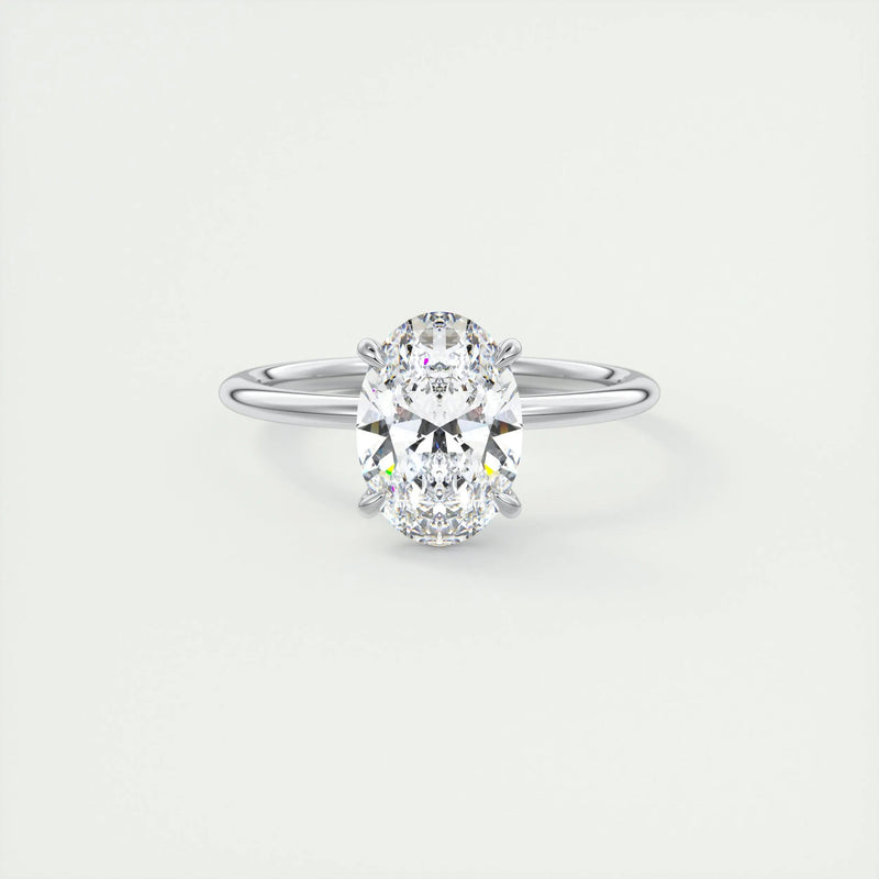 2.0 Ct  Oval Cut  Solitaire Moissanite Diamond  Engagement Ring