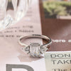 1.0-3.0 CT Emerald  CVD Diamond Three Stone Style Engagement Ring