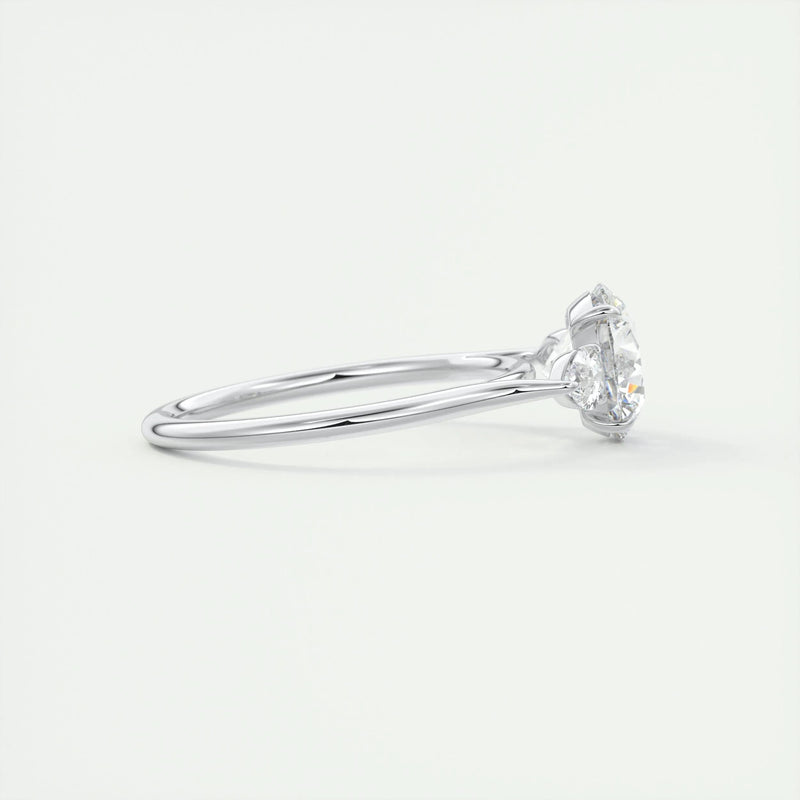 2.8 Ct Round Three Stone Moissanite Diamond Engagement Ring