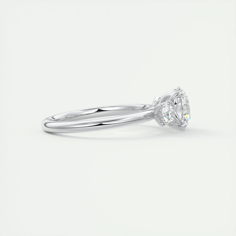 2.4 Ct Round Three Stone Moissanite Diamond Engagement Ring